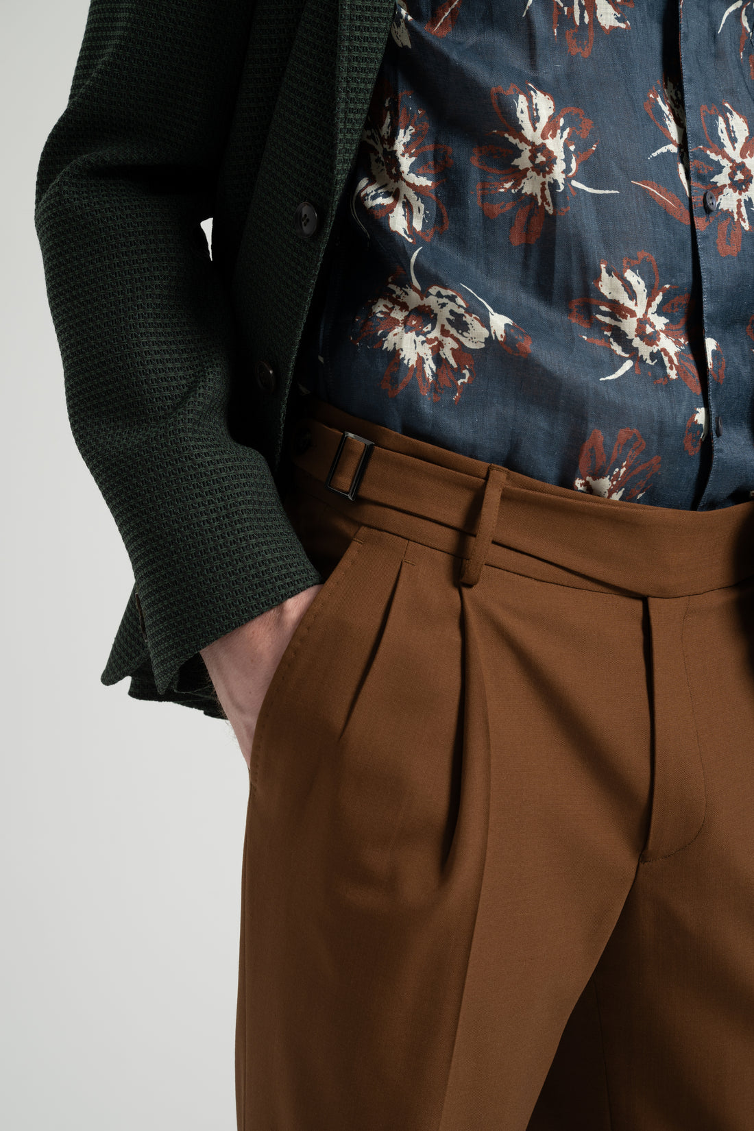 High-Waisted Wool Flared Trousers