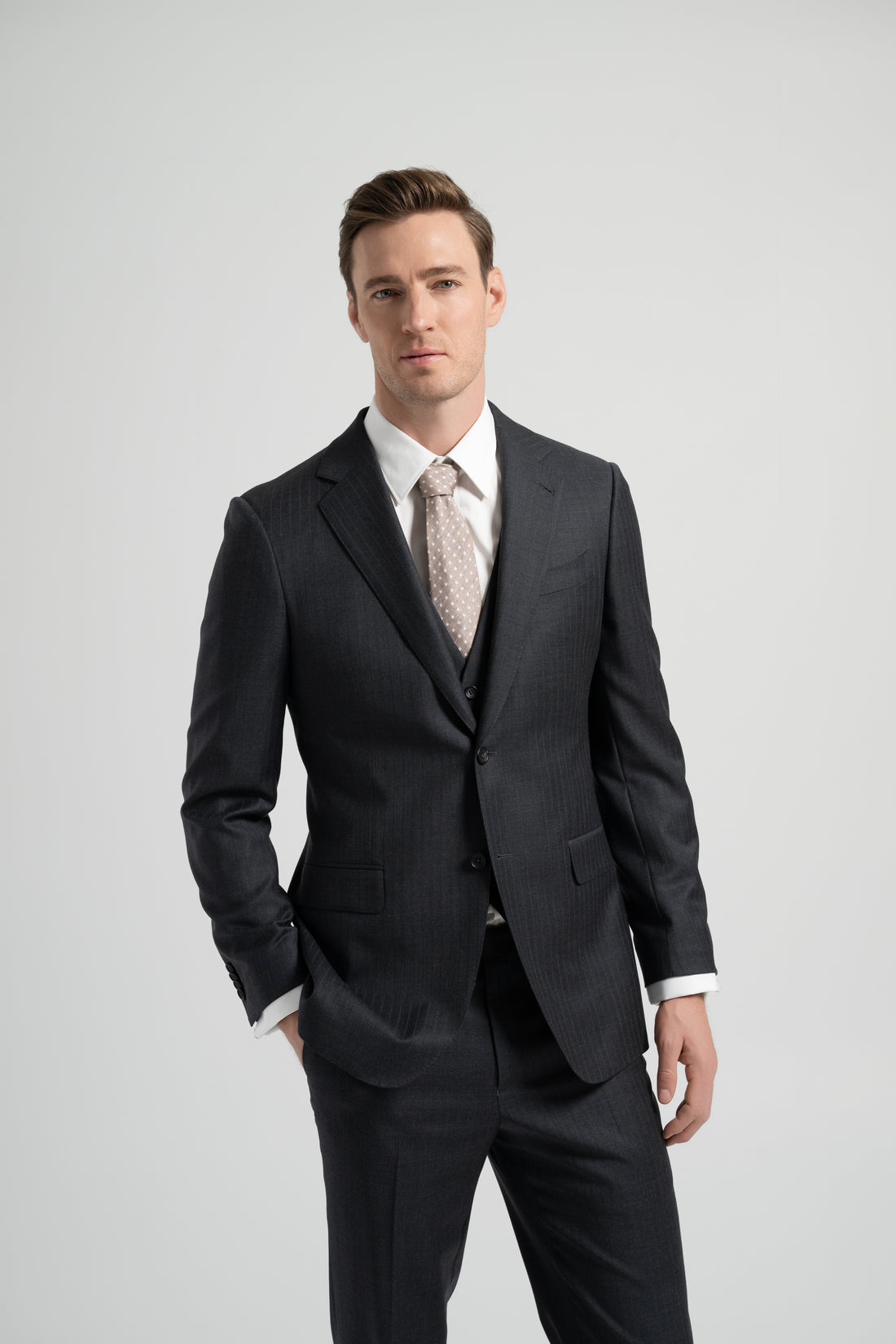 Classic Gentleman Three-Piece Wool Suit